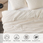 Comforter Set Reversible Waffle Jacquard & Down-Alternative
