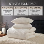 Comforter Set Reversible Waffle Jacquard & Down-Alternative