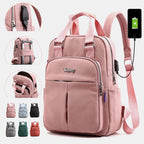 Commuter Backpack USB Charging Port Water-Resistant Laptop Pocket