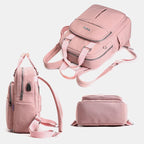 Commuter Backpack USB Charging Port Water-Resistant Laptop Pocket