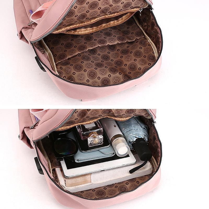 Commuter Backpack USB Charging Port Water-Resistant Laptop Pocket