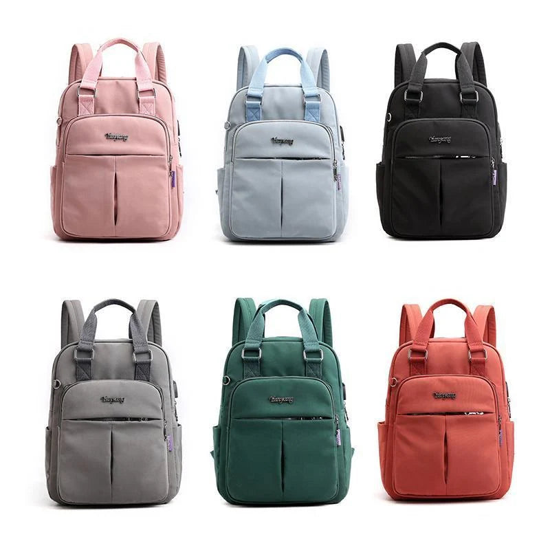 Commuter Backpack USB Charging Port Water-Resistant Laptop Pocket