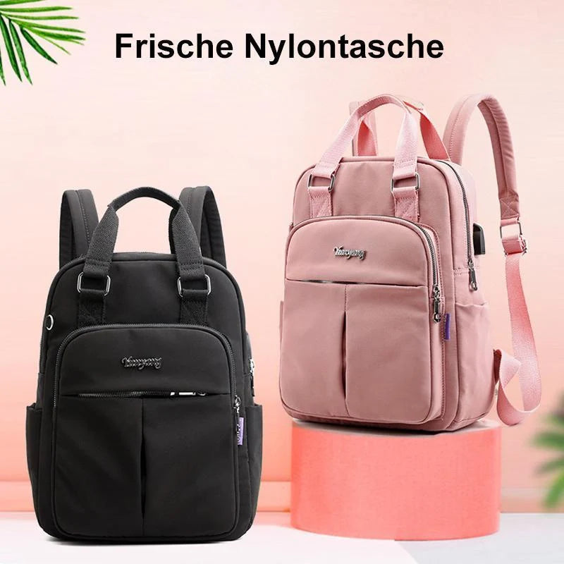 Commuter Backpack USB Charging Port Water-Resistant Laptop Pocket
