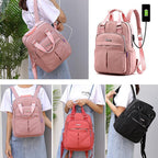 Commuter Backpack USB Charging Port Water-Resistant Laptop Pocket
