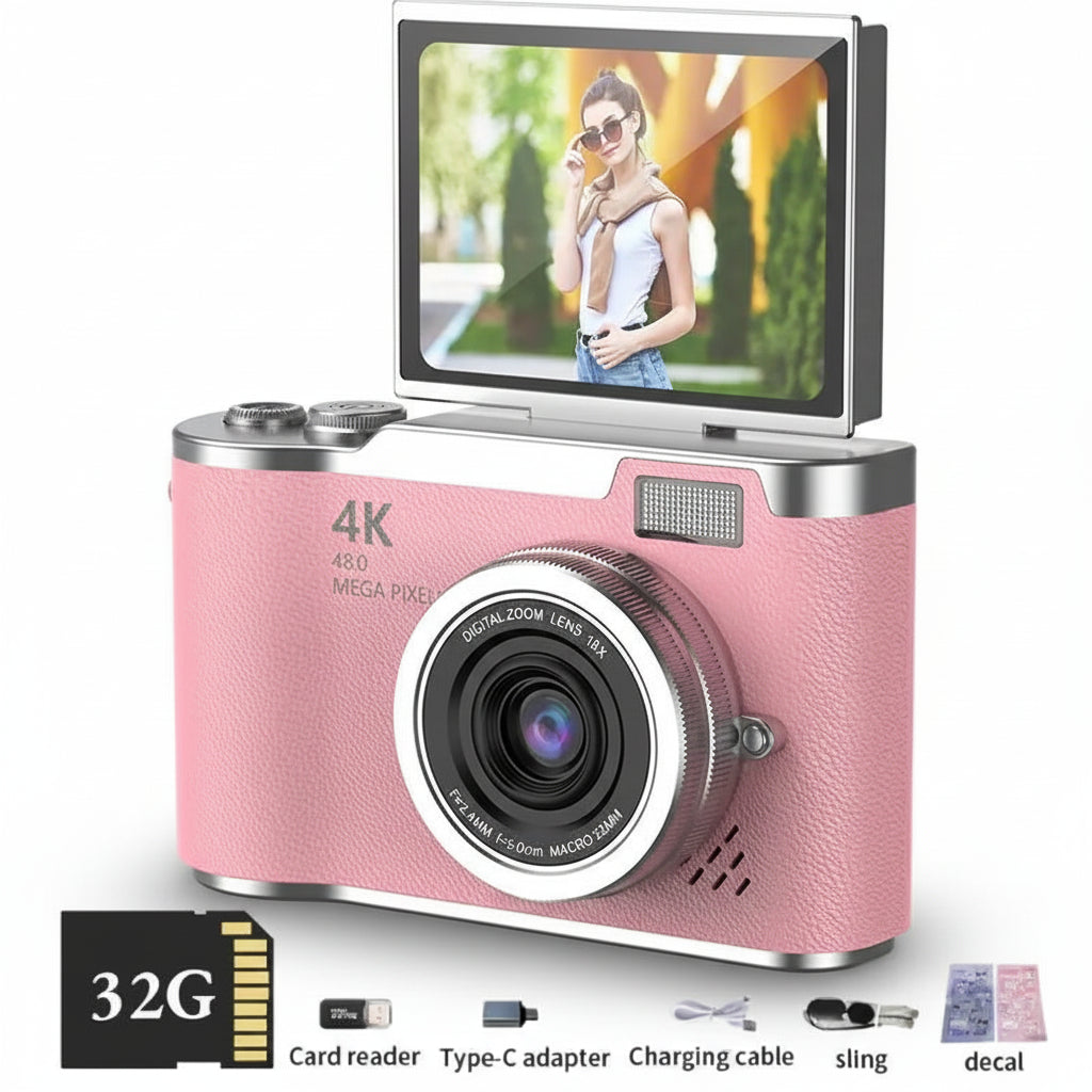 Compact Digital Camera 48MP 4K Flip Screen
