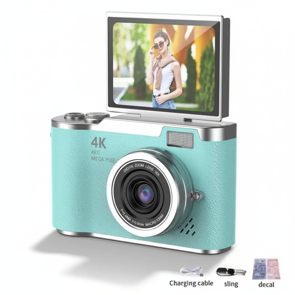 Compact Digital Camera 48MP 4K Flip Screen
