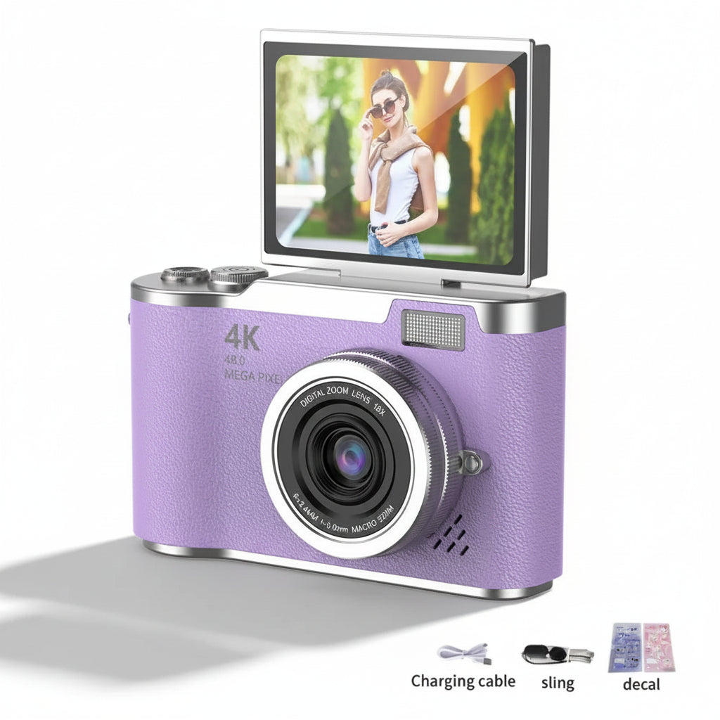 Compact Digital Camera 48MP 4K Flip Screen