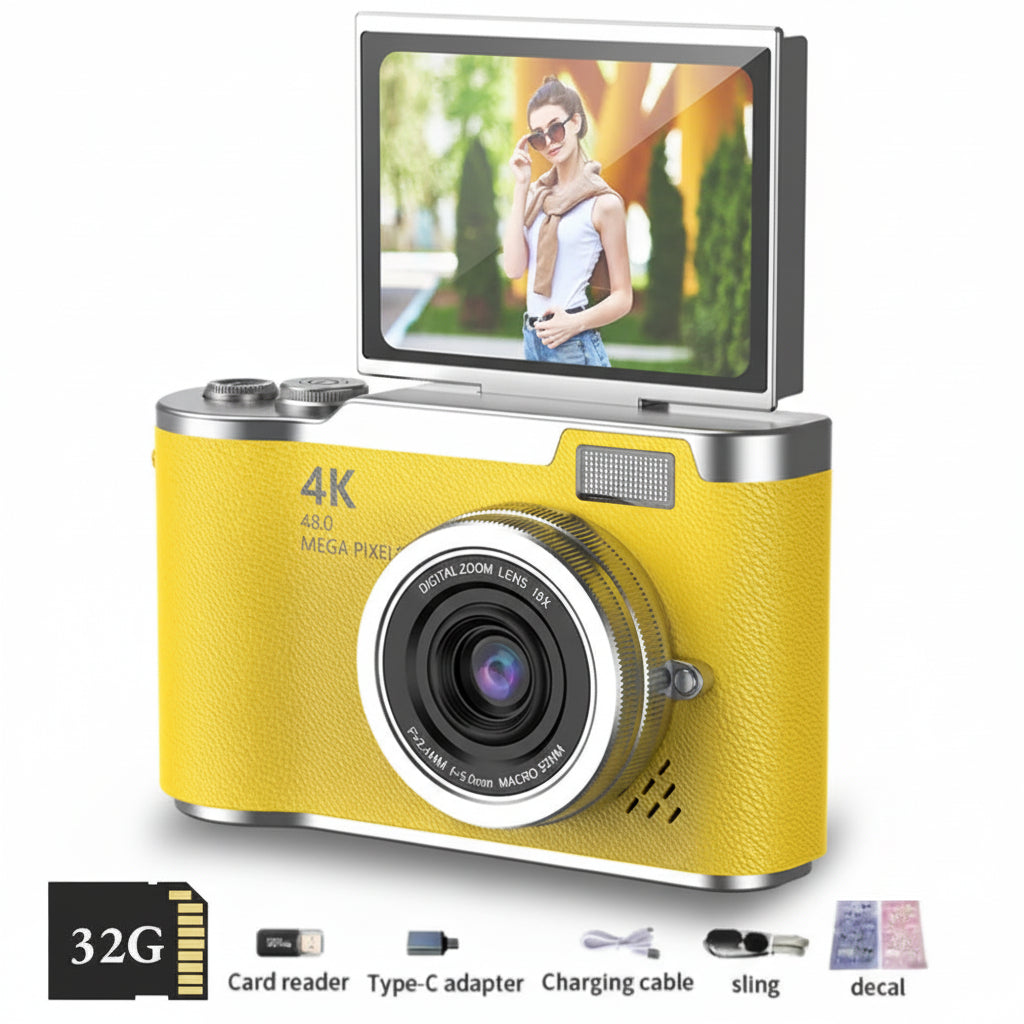 Compact Digital Camera 48MP 4K Flip Screen