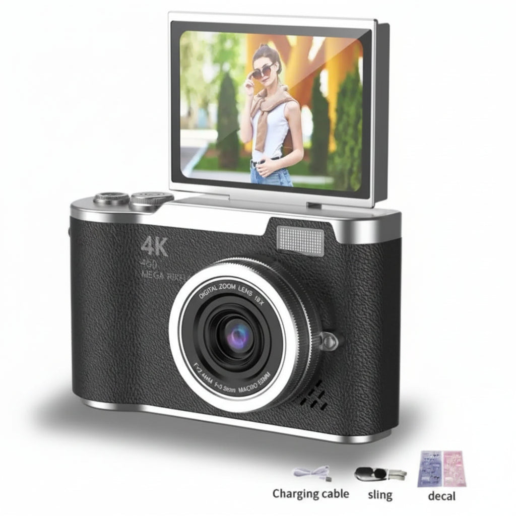 Compact Digital Camera 48MP 4K Flip Screen