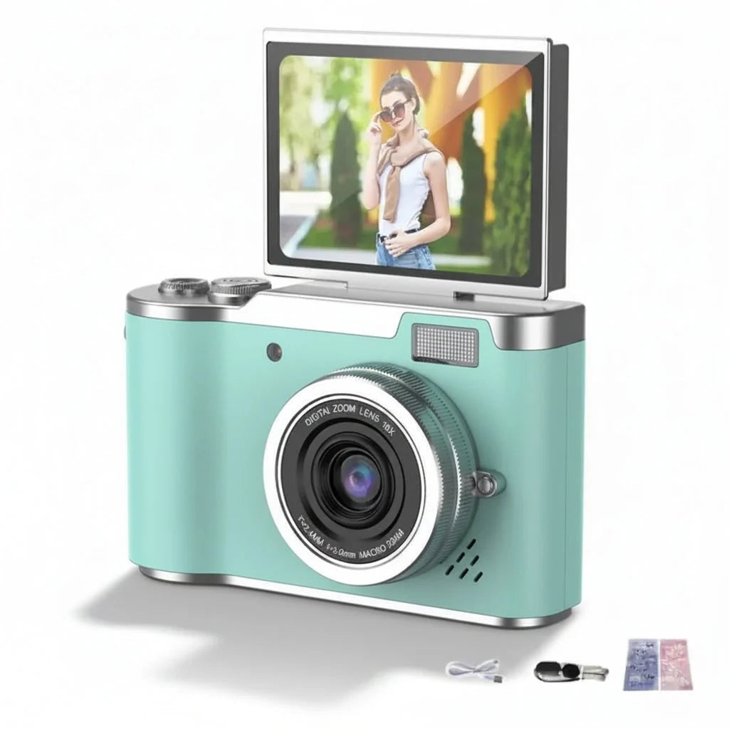 Compact Digital Camera 4K Video 48 MP Flip Screen