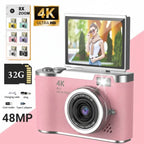 Compact Digital Camera 4K Video 48 MP Flip Screen