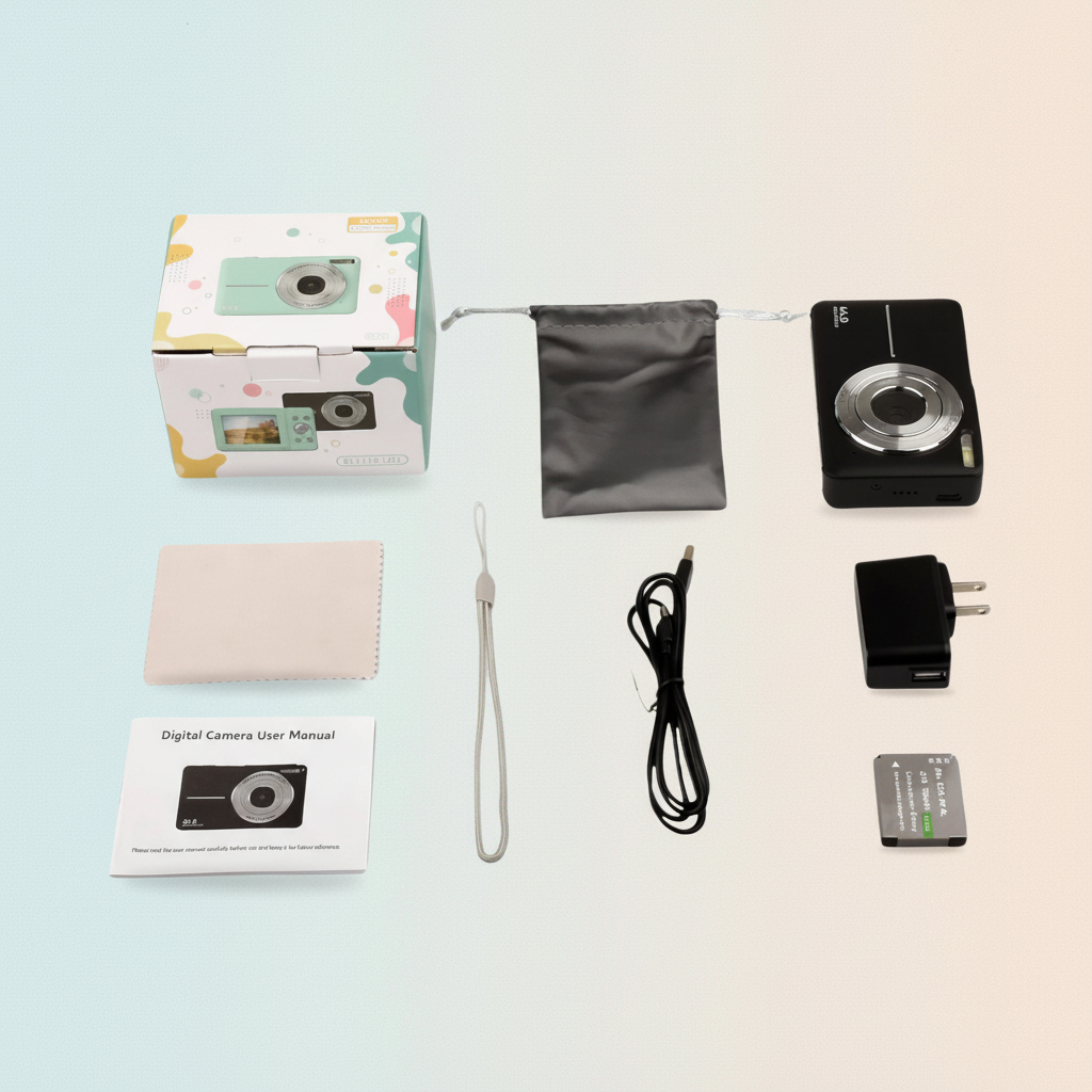 Compact Digital Camera Vintage Style 1080p Instant Display