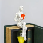 Compact Fine-Detail Resin Bookshelf Figurine