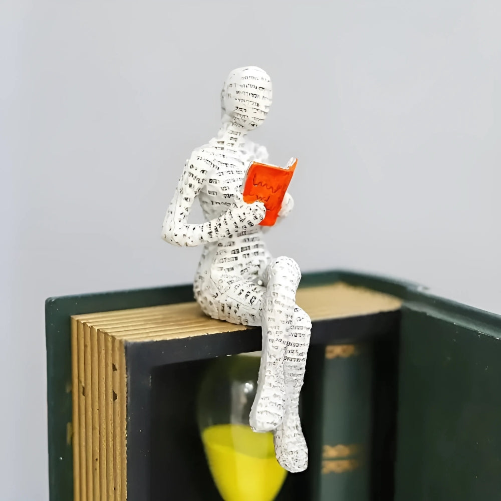 Compact Fine-Detail Resin Bookshelf Figurine