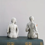 Compact Fine-Detail Resin Bookshelf Figurine