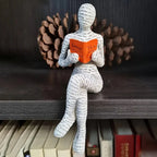 Compact Fine-Detail Resin Bookshelf Figurine