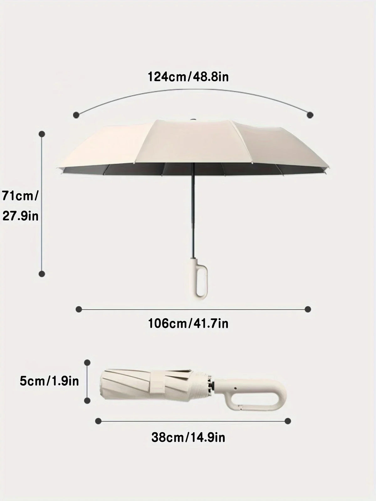 Compact Folding Umbrella One-Touch Automatic Wind-Resistant & UV-Blocking