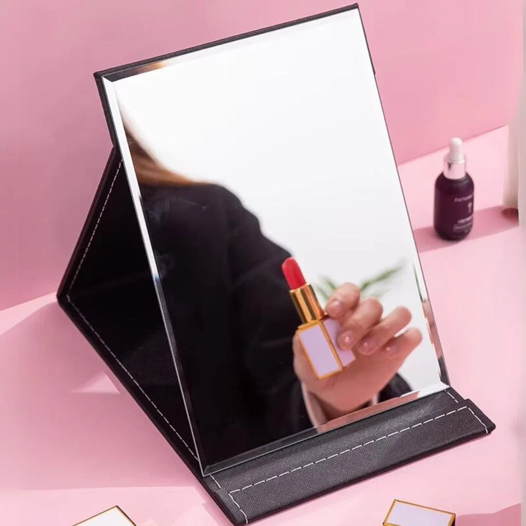 Compact Makeup Mirror Foldable Adjustable Stand Hands-Free