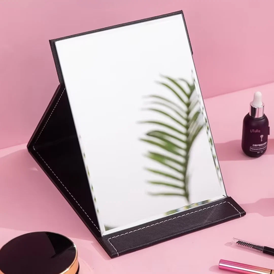 Compact Makeup Mirror Foldable Adjustable Stand Hands-Free