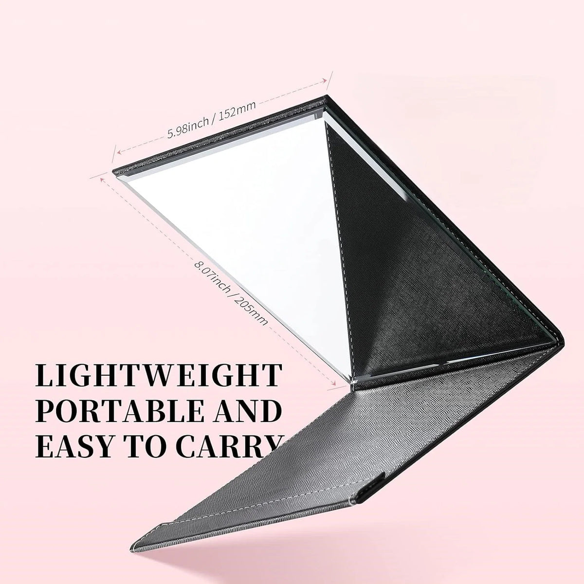 Compact Makeup Mirror Foldable Adjustable Stand Hands-Free
