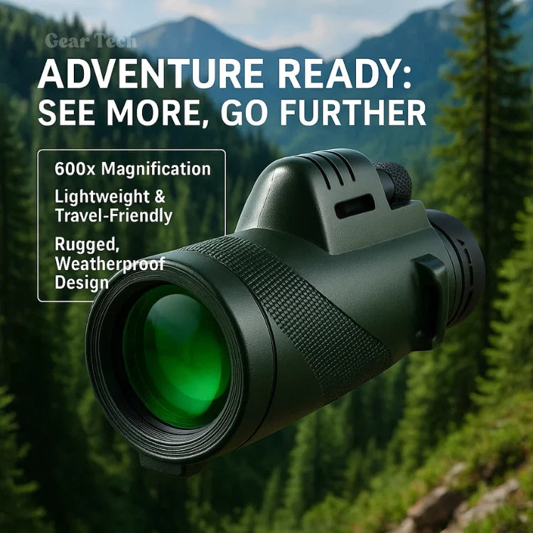 Compact Monocular 600x Ultra-Zoom Multi-Coated HD Glass