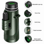 Compact Monocular 600x Ultra-Zoom Multi-Coated HD Glass