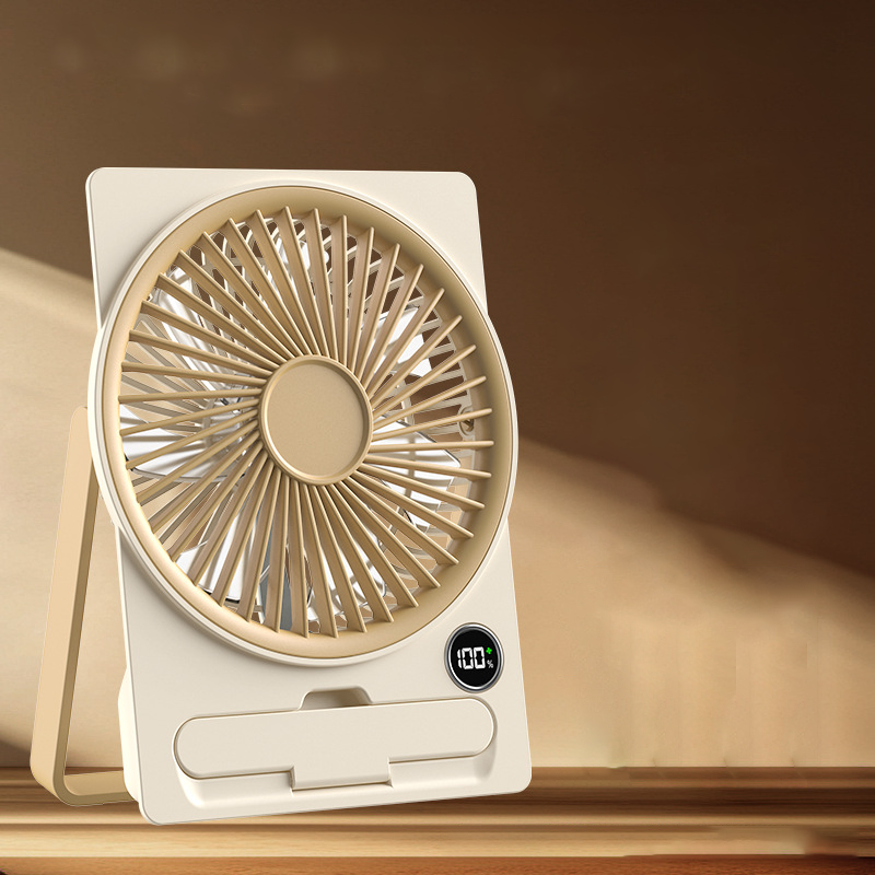 Compact Quiet Rechargeable USB Fan (LCD Display)