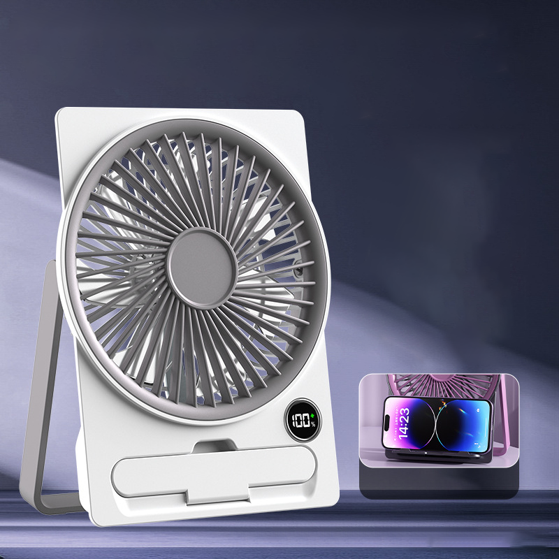 Compact Quiet Rechargeable USB Fan (LCD Display)