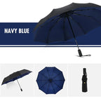 Compact Travel Umbrella Automatic One-Hand Open & Wind-Resistant Ribs