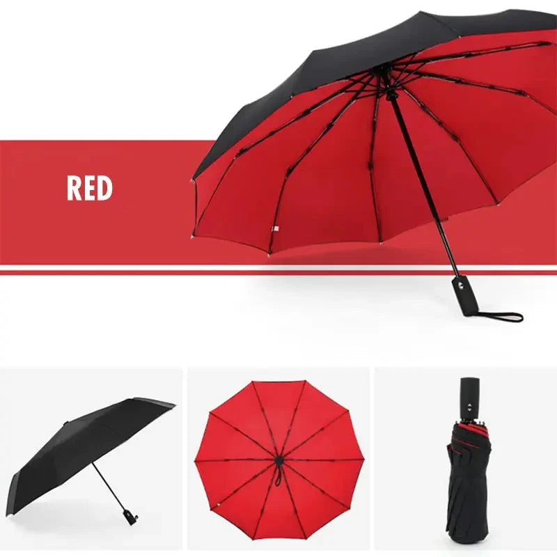 Compact Travel Umbrella Automatic One-Hand Open & Wind-Resistant Ribs
