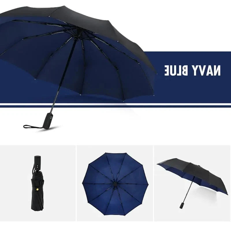 Compact Travel Umbrella Automatic Open & Close Windproof Ribs