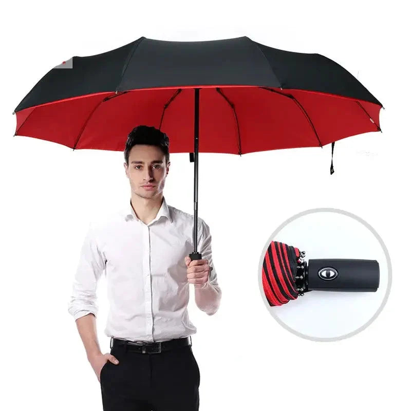 Compact Travel Umbrella Automatic Open & Close Windproof Ribs