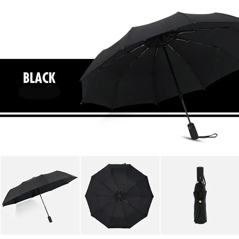 Compact Travel Umbrella Automatic Open & Close Windproof Ribs