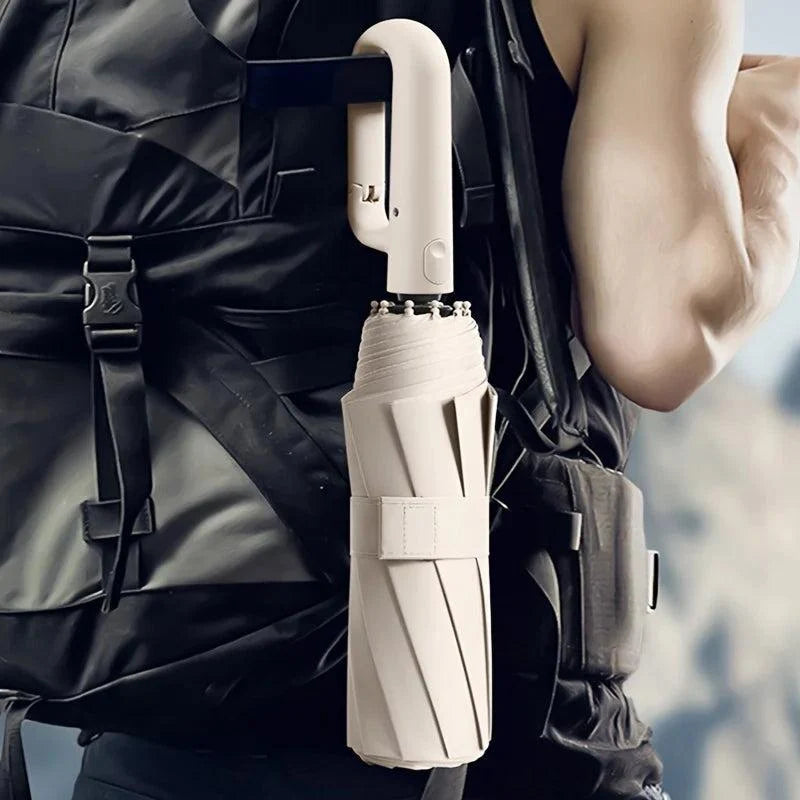 Compact Travel Umbrella One-Touch Open & Close Fiberglass Frame