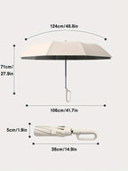 Compact Travel Umbrella One-Touch Open & Close Fiberglass Frame
