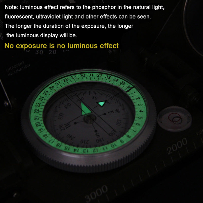 Compass Adjustable Sighting Lens & Clinometer Waterproof & Shockproof