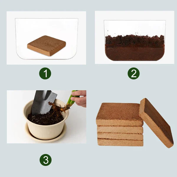 Compressed Coco Coir Block Water Expandable 100% Coconut Coir