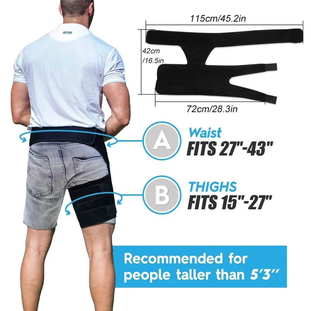 Compression Brace Hip & Thigh Targeted Support Adjustable Fit
