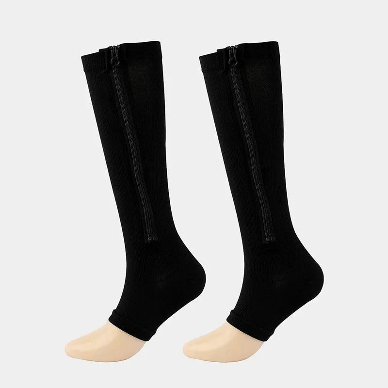Compression Socks Zipper Closure Breathable All-Day Support