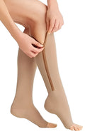 Compression Socks Zipper Closure Open Toe 20-30 mmHg