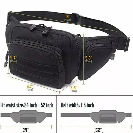 Concealed Carry Waist Pack Adjustable Multi-Pocket