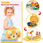 Construction Play Set Battery-Powered Screwdriver 80 Pieces