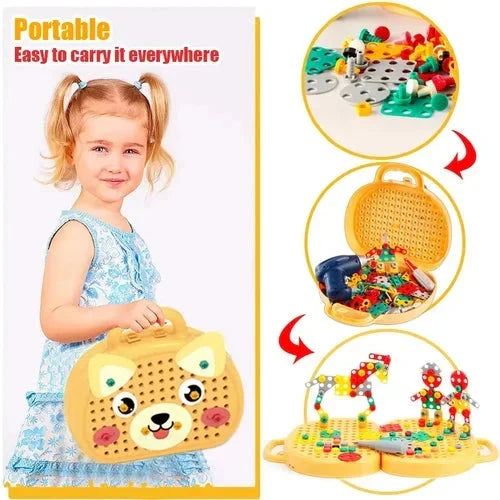 Construction Play Set Battery-Powered Screwdriver 80 Pieces