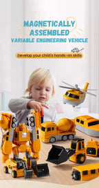 Construction Set Magnetic Snap Transformable Vehicles