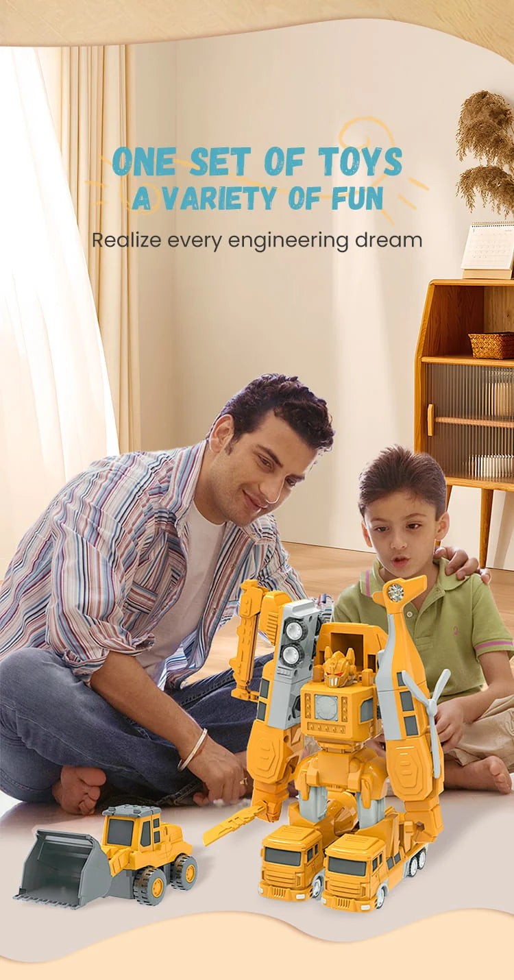 Construction Set Magnetic Snap Transformable Vehicles
