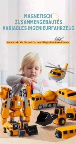Construction Set Magnetic Snap Transformable Vehicles
