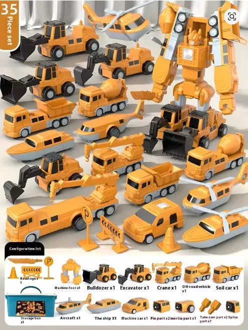 Construction Set Magnetic Snap Transformable Vehicles