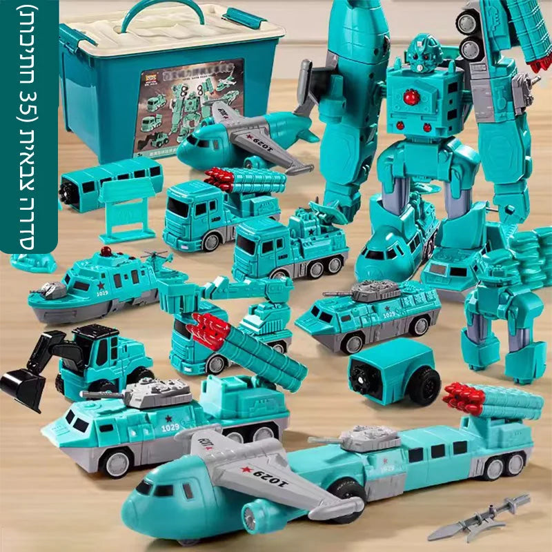 Construction Set Magnetic Snap Transformable Vehicles