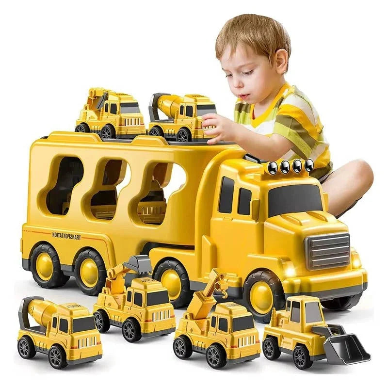 Construction Vehicle Set 5 Friction-Powered Vehicles Lights & Sounds