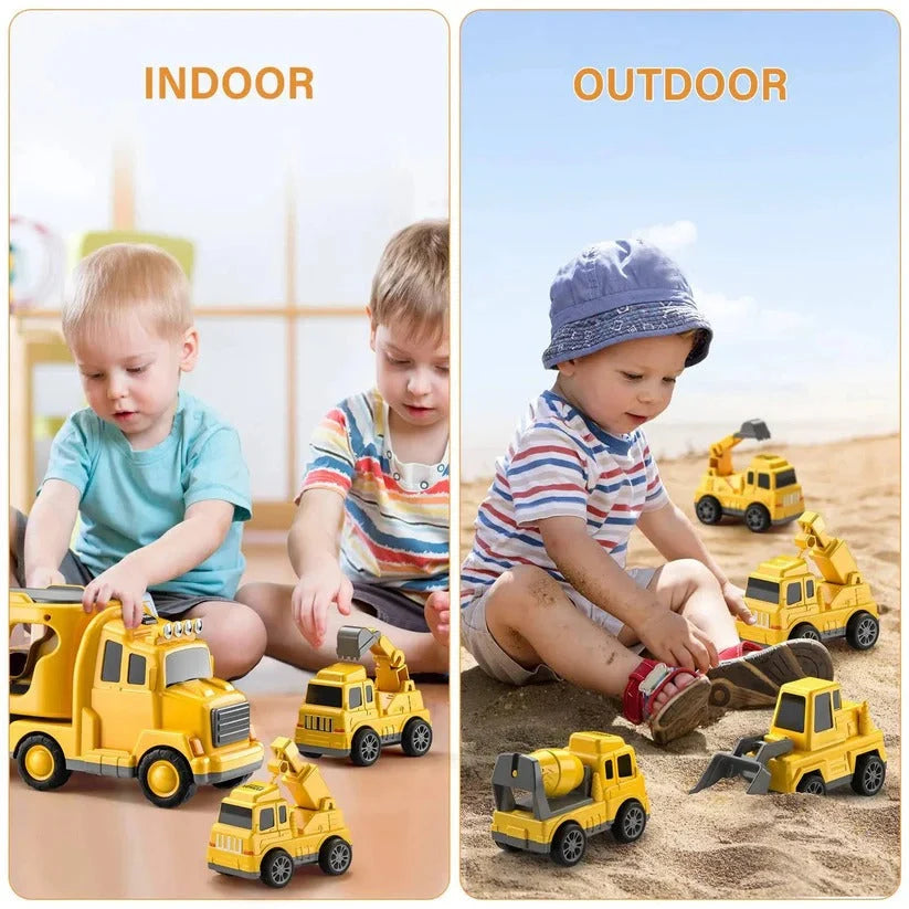 Construction Vehicle Set 5 Friction-Powered Vehicles Lights & Sounds